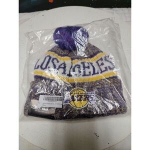 Los Angeles Lakers New Era Stocking‎ Cap Winter Beanie Hat Toque Purple And Gold